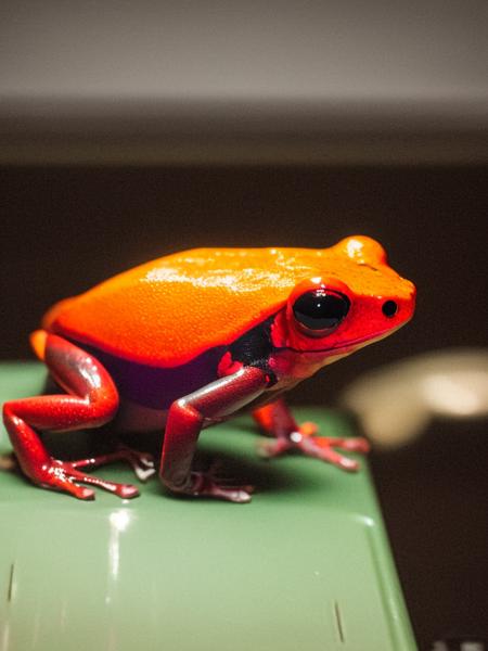 00853-2238474207-classicnegative photo of a cute red poison dart frog sitting on the screen of a glowing crt monitor, (static noise), illuminated.png